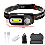 lampe frontale led moderne 1800lm noir blanc jaune carrés colorés adhésif rechargeable usb camping