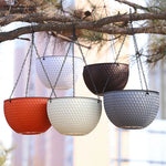 Pot suspendu moderne texture nid d'abeille blanc orange noir