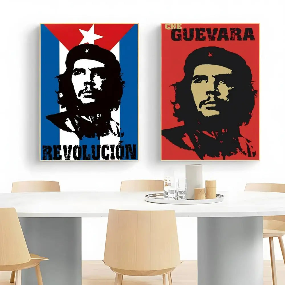 affiche che guevara pop art révolution bleu blanc portrait décoration murale moderne