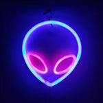 lampe néon bleu rose alien yeux circulaires batterie usb moderne lumineuse chambre enfantDecorationFeteCamping