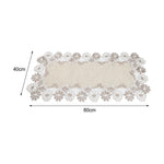 table runner lin floral rectangulaire 40x80cm décoration champêtre vintage motifs brodés texture fleursstylisées
