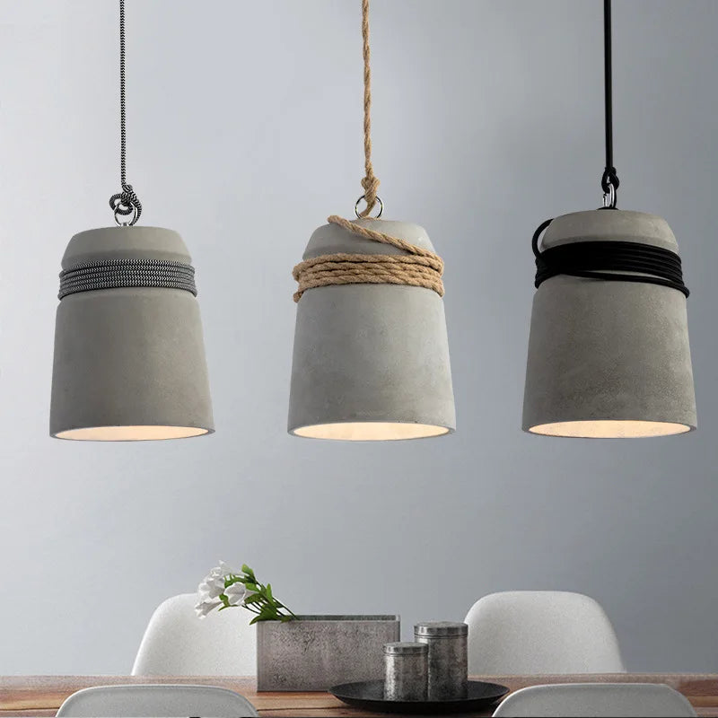 Suspension lumineuse moderne gris cordelette douille e27 industrielle chambre restaurant salon