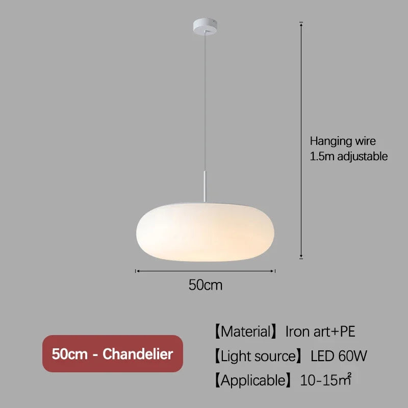 suspension lumineuse moderne 50cm blanc led câble ajustable opacité chambre salon