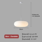 suspension lumineuse moderne 50cm blanc led câble ajustable opacité chambre salon