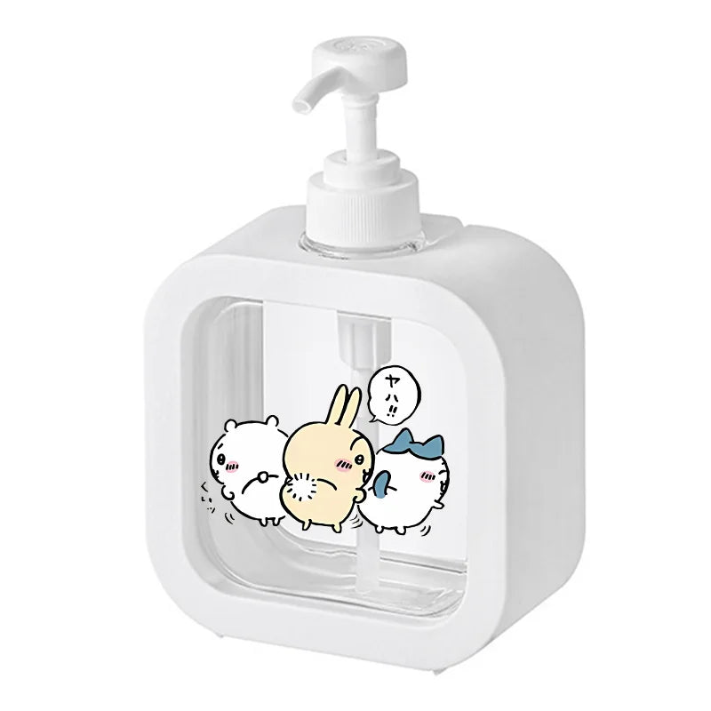 distributeur savon liquide rose dessins animés personnages mignons transparent moderne poignée pompe rechargeable