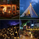 guirlande lumineuse solaire boules translucides blanc doré moderne clipsextérieur jardin patio fête