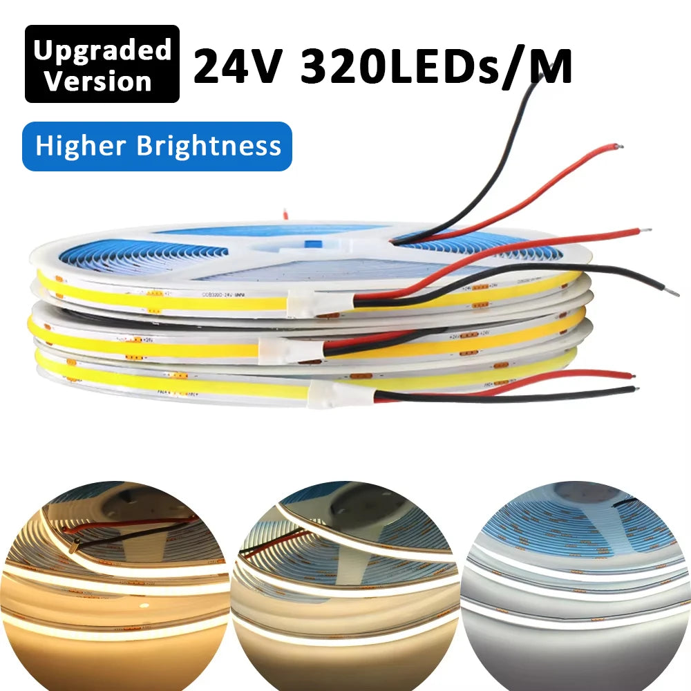 ruban led blanc jaune bleu adhésif haute luminosité 320 leds ligne continue moderne