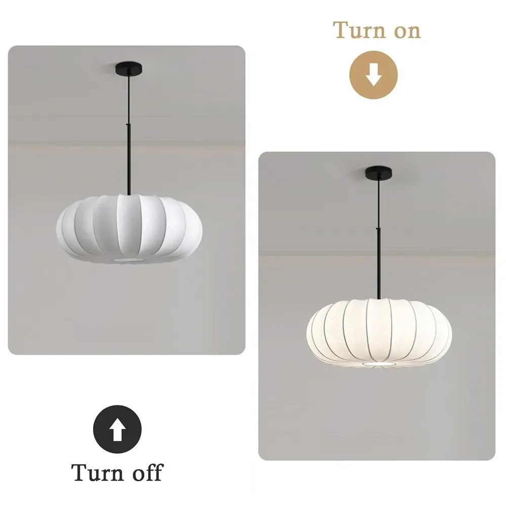 suspension lumineuse moderne pince rayures horizontales blanc opacité 50cm chambre salon restaurant