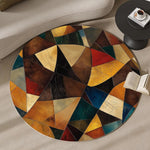 tapis rond géométrique multicolore moderne salon chambre enfants 80x80 cm 120x120 cm anti dérapant
