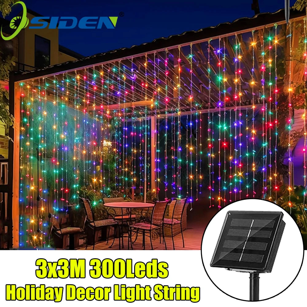guirlande lumineuse multicolore 300leds solaire moderne extérieur halloween noël
