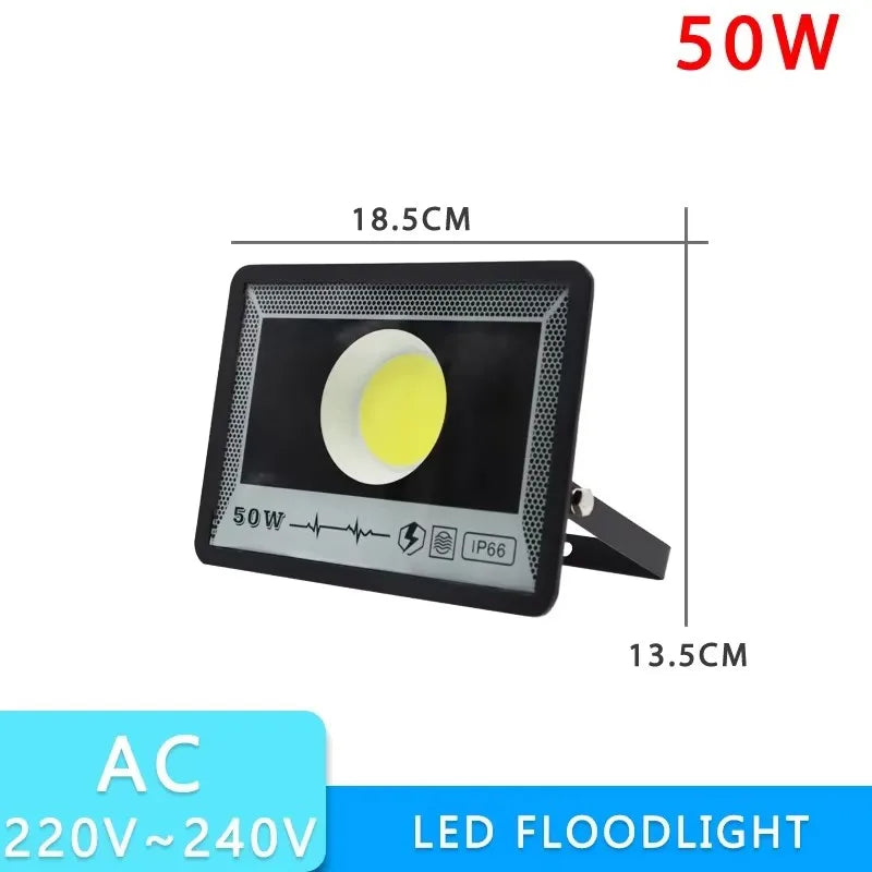 projecteur led ip66 étanche noir moderne clips câbles 50w 100w 300w 400w 500w