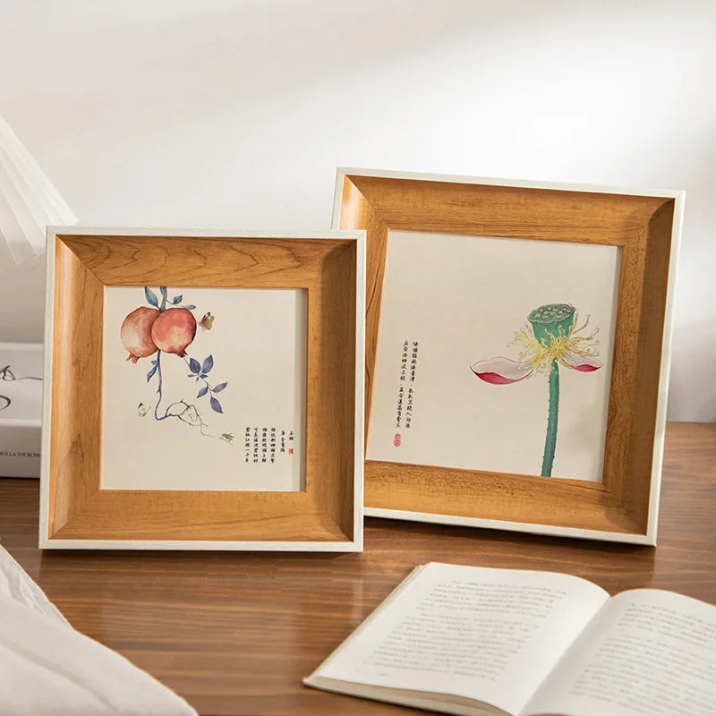 cadre photo aquarelle artiste bois naturel blanc famille décoration intérieur mariage
