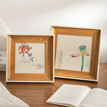 cadre photo aquarelle artiste bois naturel blanc famille décoration intérieur mariage