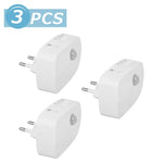 lampe détection mouvement blanc moderne compact adhésif led batteries aaa piroseau on off auto