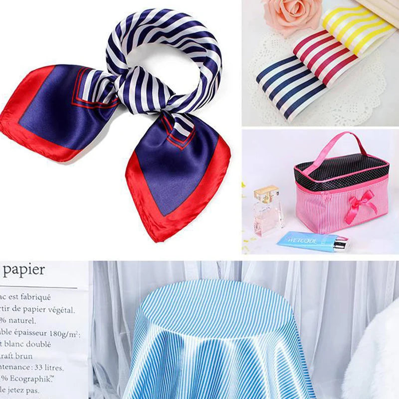 écharpe satin rayée rouge blanc bleu marine noir accessoire mode classique femme