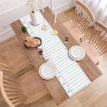 nappe lin blanc bleu rouge motif papier ligné trou perforé décoration maison originale ludique