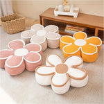coussin sol fleurs orange rose beige blanc moderne confortable 50cm