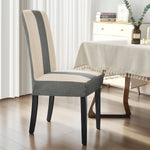 housse chaise moderne rayées géométriques gris beige élasthanne polyester salon chambre