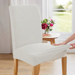 housse chaise marron foncé jacquard moderne élasthanne polyester extensible maison salon mariage