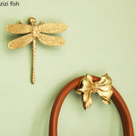 porte serviettes or artisanal abeille papillon libellule feuille cerf simple deco mural