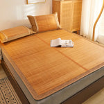 tapis sol marron clair rayures horizontales traditionnel chambre coucher maison