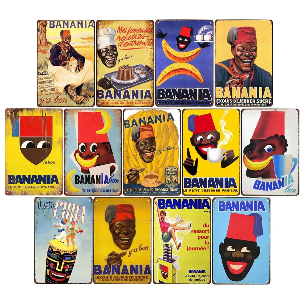 plaque publicitaire metal vintage decoration murale couleur voyage cuba bar club maison retro