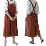 tablier cuisine femme coton beige rose rouge noir uni classique croché poche ajustable