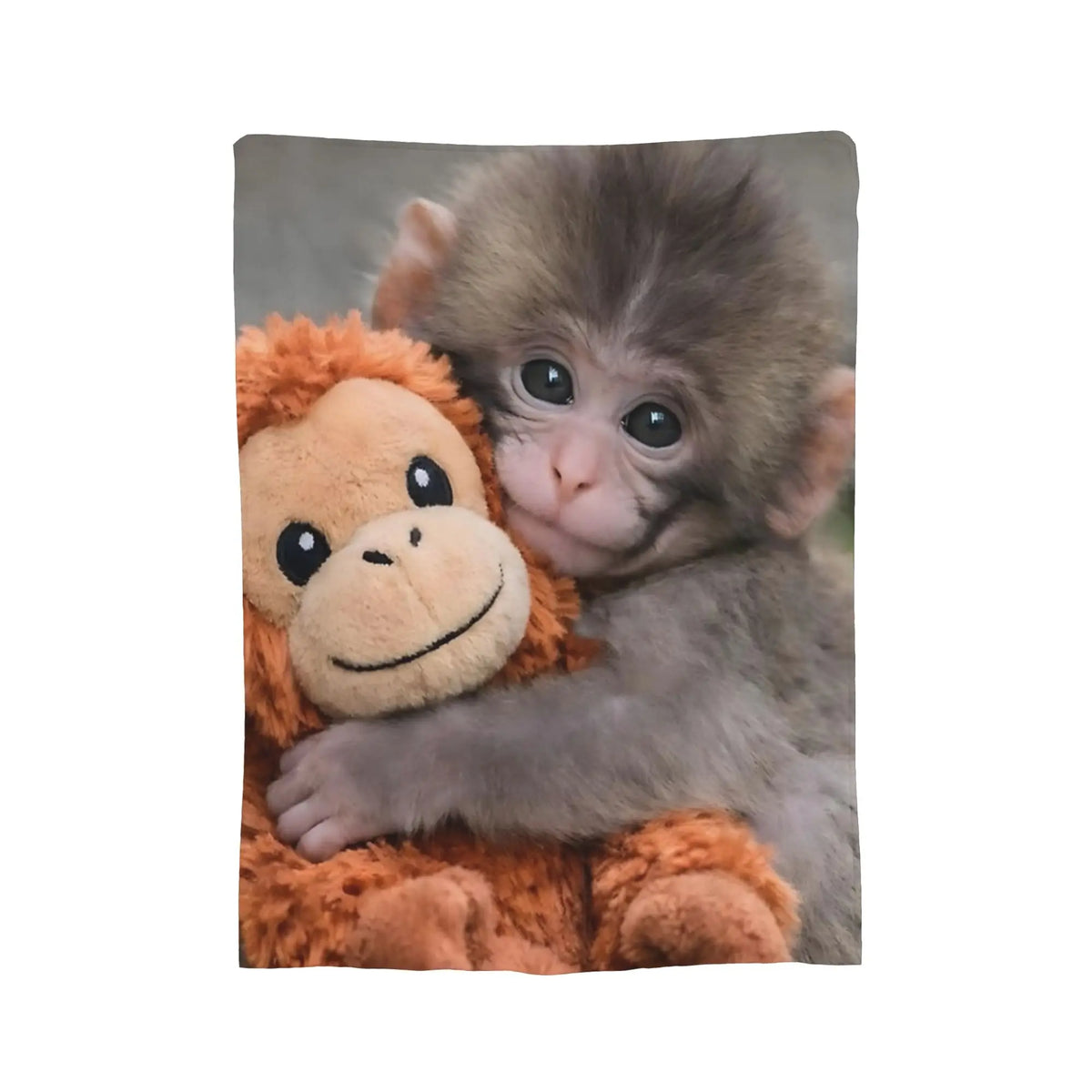 couverture peluche imprimé singe poupée gris orange moderne portable printemps automneversible hospitalière