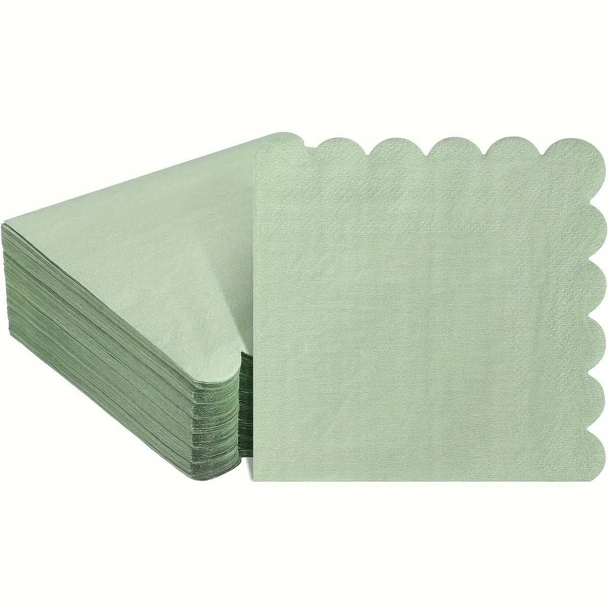 serviettes papier vert pastel ondulées festives table mariage 100 pièces 25x25cm