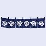 rideau porte horizontal japonais motifs floraux animaux bleu marine traditionnel opacité decoration interieur