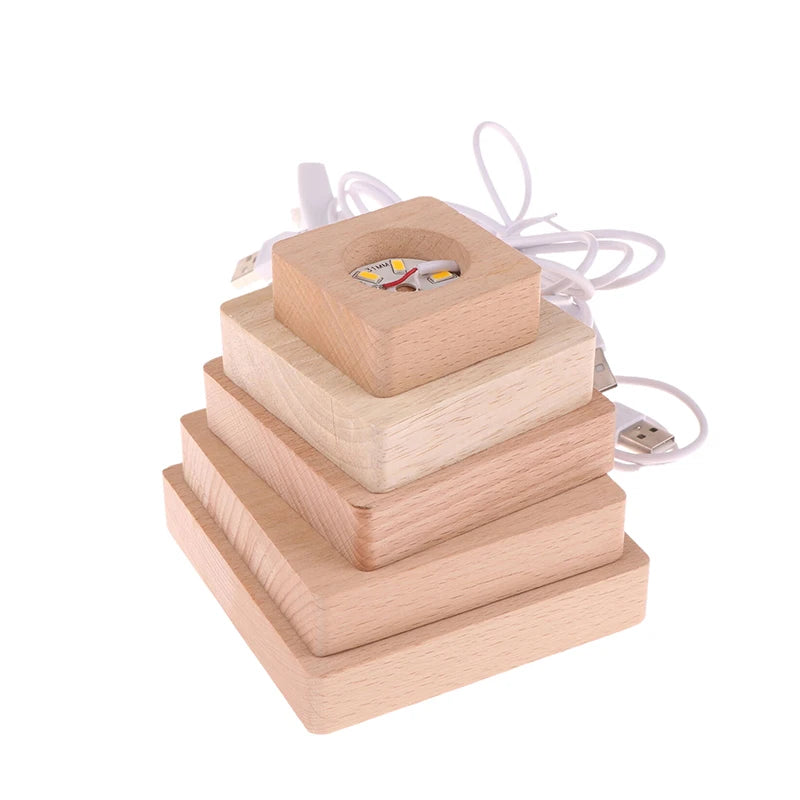 lampe led moderne bois naturel support usb 10 cm