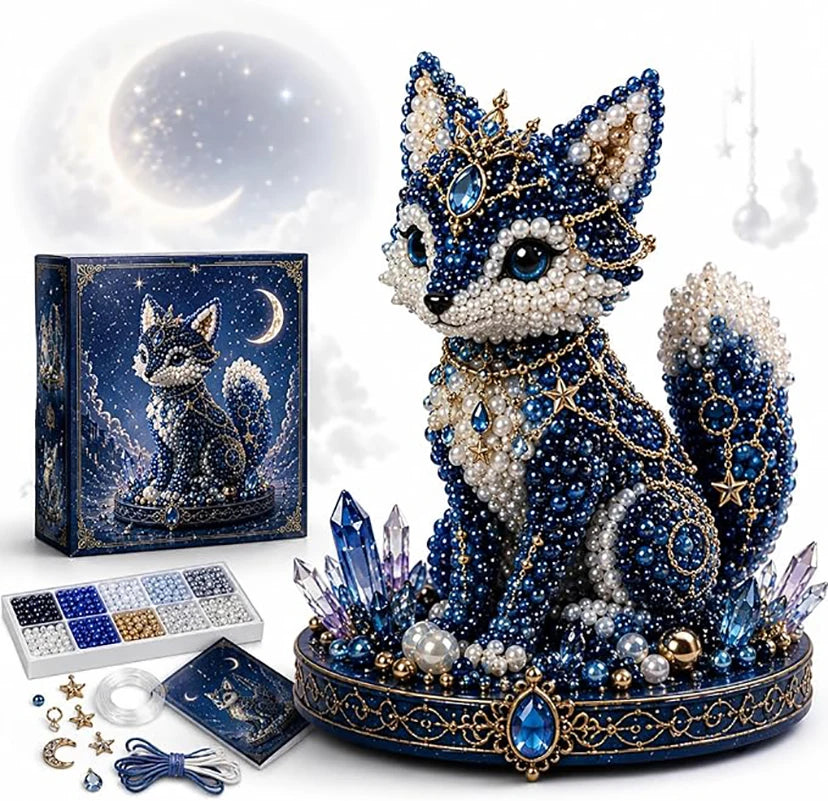 sculptures animaux hibou cerf renard lapin lune papillon cristaux boîtes
