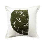 coussins brodés bambou blanc vert olive nordique contemporain décoration maison voiture