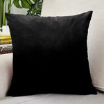 coussin décoratif velours noir moderne élégant salon fauteuil livres textiles polyester imprimé