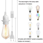 Kit suspension moderne lampe E27 noir blanc interrupteur câble 1,8m plug eu us