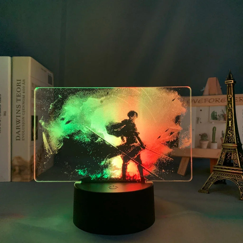 lampe led transparente anime attaque titan télécommande veilleuse moderne chambre enfant fond abstrait armes