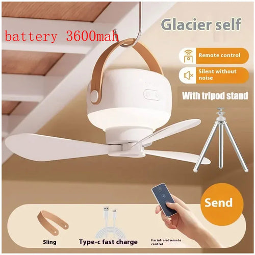 ventilateur portable blanc moderne télécommande rechargeable led campagne nuit chambre autonomie