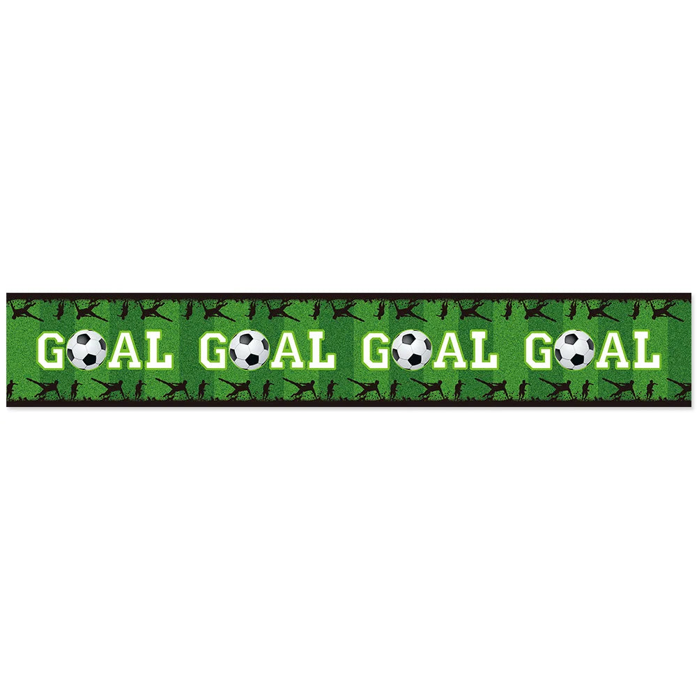champ football table décor anniversaire enfant motif joueur ballon doré(hexagones) vert noir blanc