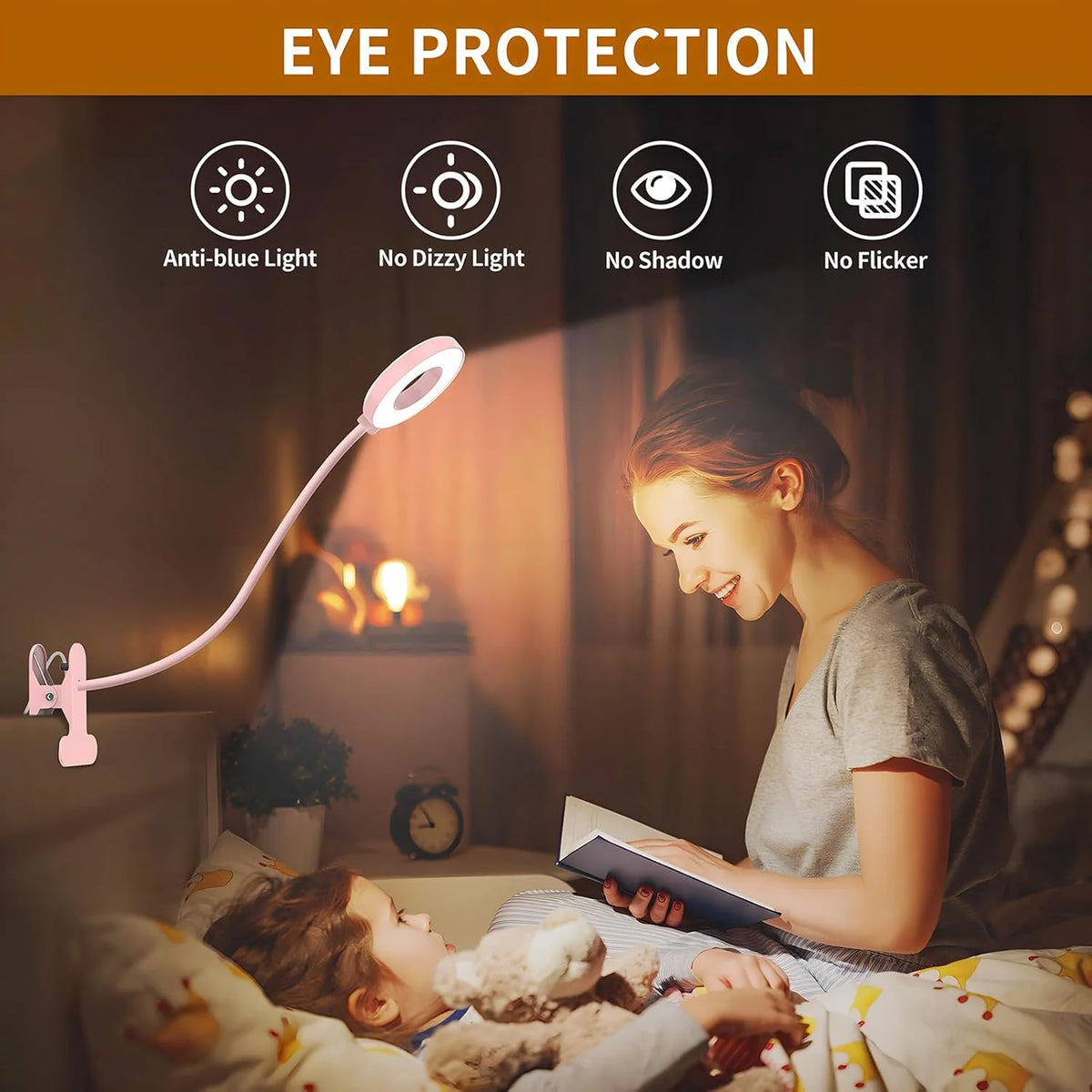 lampe led rose pâle flexible portable clip usb charge moderne