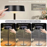 lampe table rechargeable led sans fil noir blanc moderne minimaliste intérieur extérieur camping