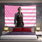 tapisserie drapeau américain motif militaire moderne graphique bleu blanc rouge