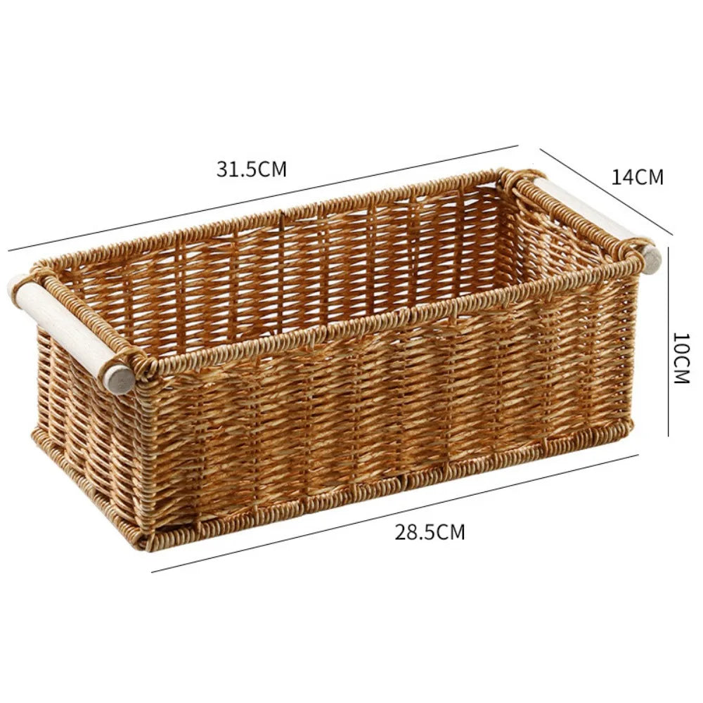 panier rangement tressé bois clair bohème organisation réutilisable respectueux environnement