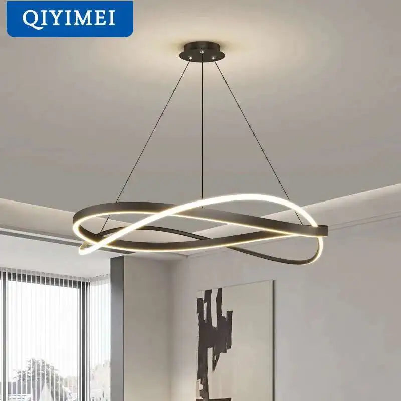 suspension lumineuse moderne minimaliste noir blanc anneau lune opale salle étude chambre