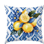 taies d'oreiller coton bleu citron modernes motif feuilles respectueux environnement pièces