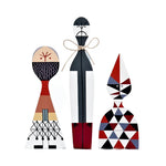 figurines decoratives modernes abstraites geometriques blanc noir rouge bleu gris beige triangles lignes noel