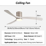 ventilateur moderne lumière led blanc marron moteur dc télécommande salon maison