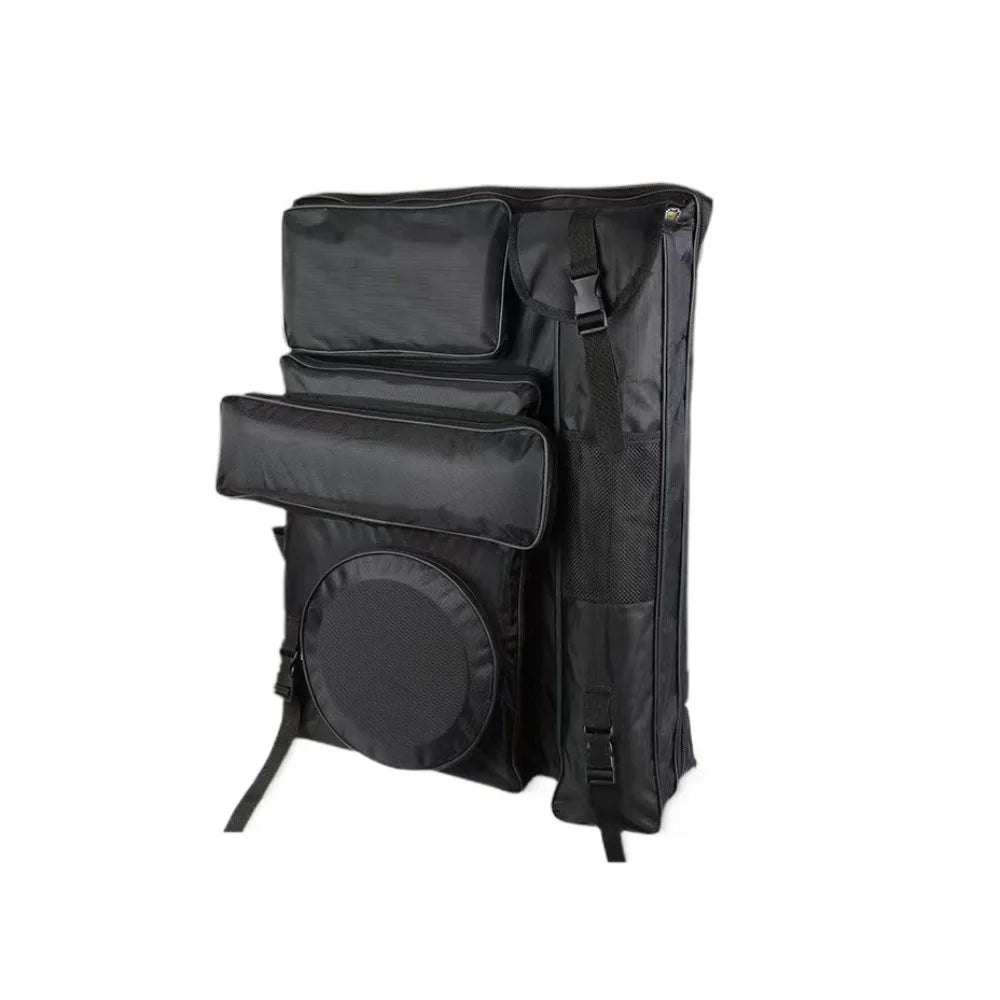 Sac croquis toile gris noir durable fonctionnel boucles poches arrière zipper
