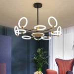lampe suspendue moderne nordique 10 têtes noir doré led echangement e27