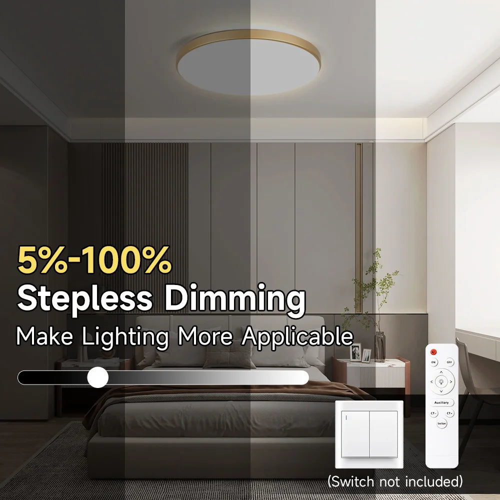 plafonnier led moderne blanc doré acrylique télécommande couleurs 220v opaques 47.7cm