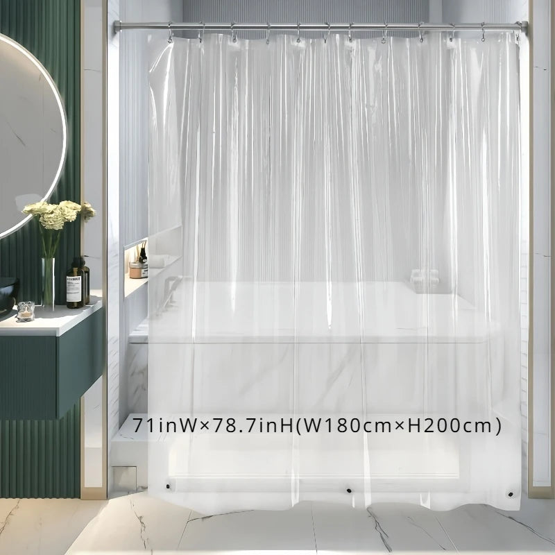 rideau douche transparent moderne plis verticaux aimants lestés 180x200cm écologique imperméable